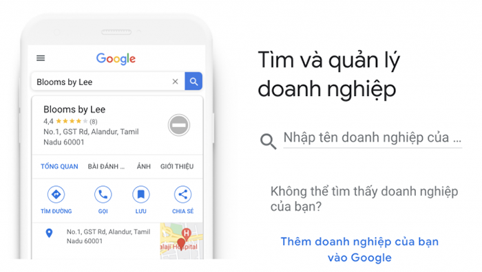 Tìm kiếm và quản lý doanh nghiệp của mình